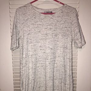 Long gray/white cotton dress